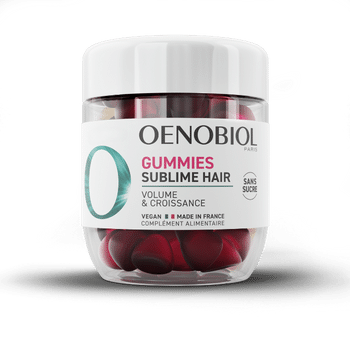 packshot produit gummies sublime hair oenobiol